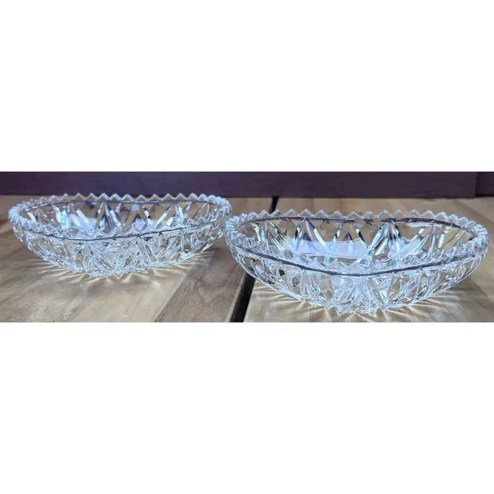 Retro Heart Shaped Jewelry Trinket Dish Clear Glass Sawtooth Edge Cottage Sweet